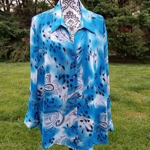 ML Studio By Milano Button Up Top/Blouse  Sz  28W